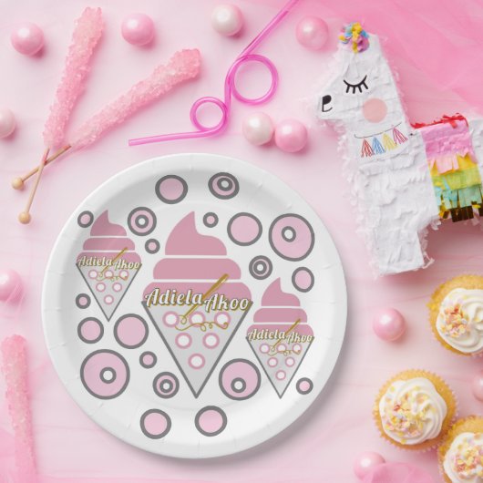 抗し難いアイスクリームリコリス紙プレート ペーパープレート (パーティー)