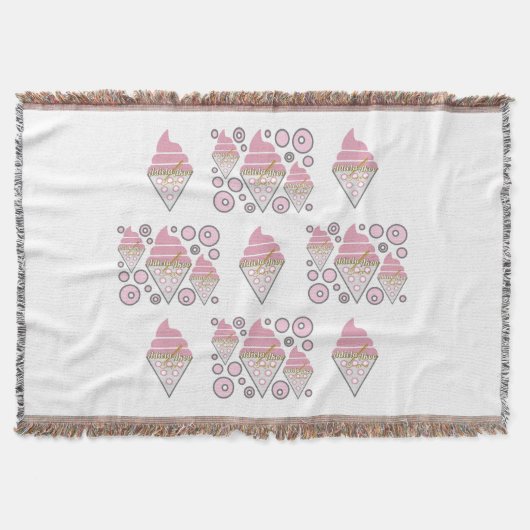 抗し難いアイスクリームリコリス装飾品 スローブランケット (正面)