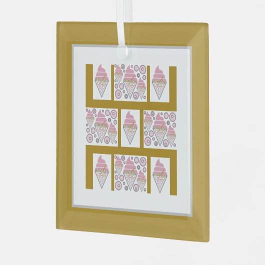 抗し難いアイスクリームLicorice n Caramel ガラスオーナメント (正面左)