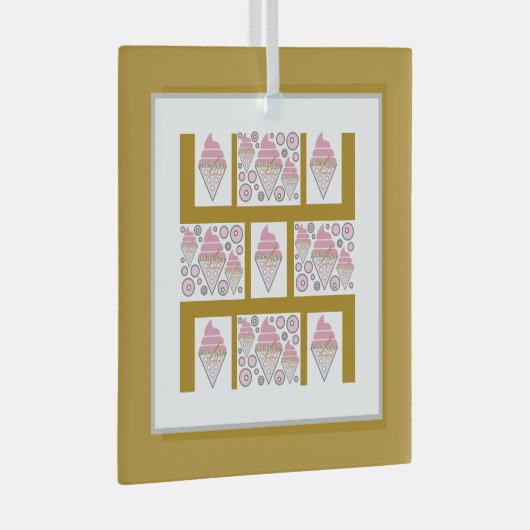 抗し難いアイスクリームLicorice n Caramel ガラスオーナメント (正面右)