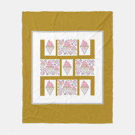 抗し難いアイスクリームLicorice n Caramel フリースブランケット