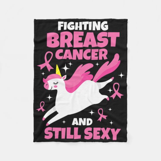 抗ユニコーン乳がん フリースブランケット (正面)