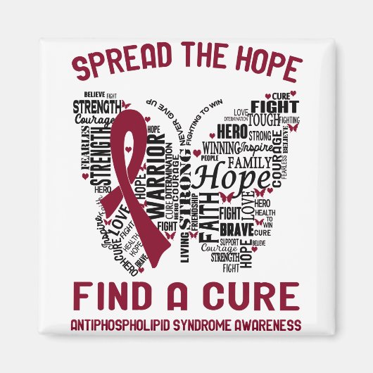 抗リン脂質症候群認識度月リボン マグネット (正面)