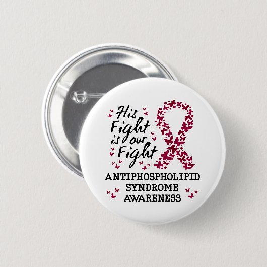 抗リン脂質症候群認識度、彼の戦いは 缶バッジ (正面&裏面)