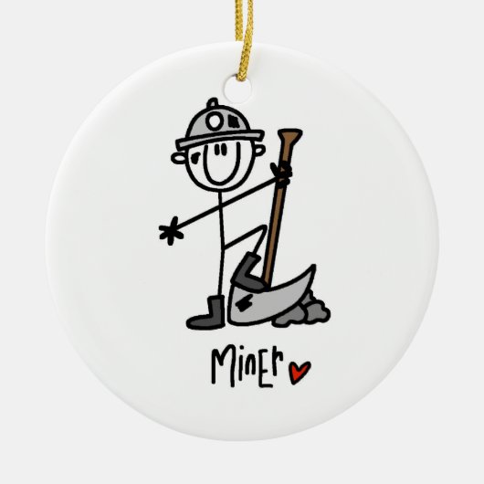 抗夫の棒の姿 セラミックオーナメント (正面)