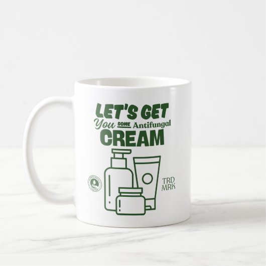 抗真菌クリームを手に入れましょう コーヒーマグカップ (左)