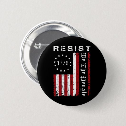 抗議に抵抗する人々の国旗の抗議デム救 缶バッジ (正面&裏面)