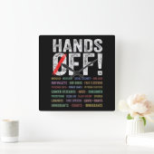 抗議の手を離す スクエア壁時計 (ホーム)