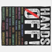 抗議の手を離す フリースブランケット (正面(横))