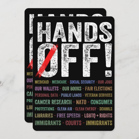 抗議の手を離す 招待状 (正面/裏面)