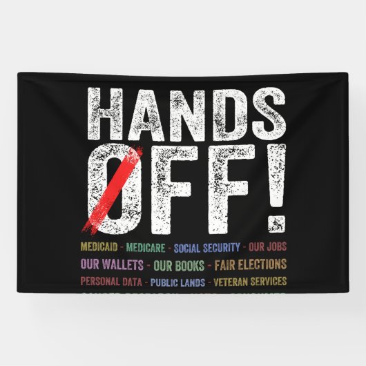 抗議の手を離す 横断幕 (横)