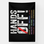 抗議の手を離す 横断幕 (縦)