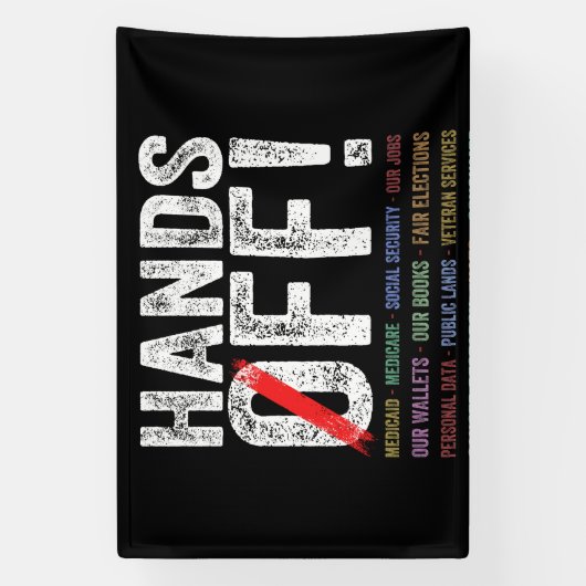 抗議の手を離す 横断幕 (縦)