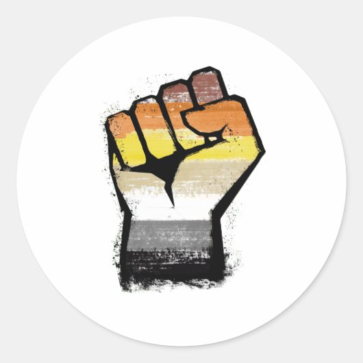 抗議の拳を負う ラウンドシール (正面)