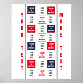 抗議は愛国的なロゴテンプレート ポスター