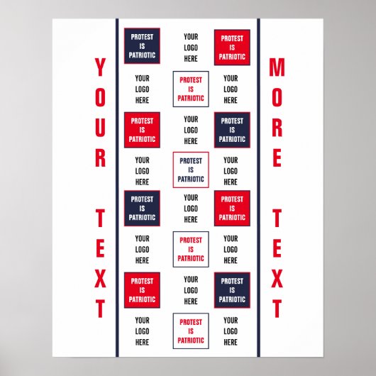 抗議は愛国的なロゴテンプレート ポスター (正面)