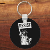抗議アンチの政治的抗議に抵抗する キーホルダー (正面)