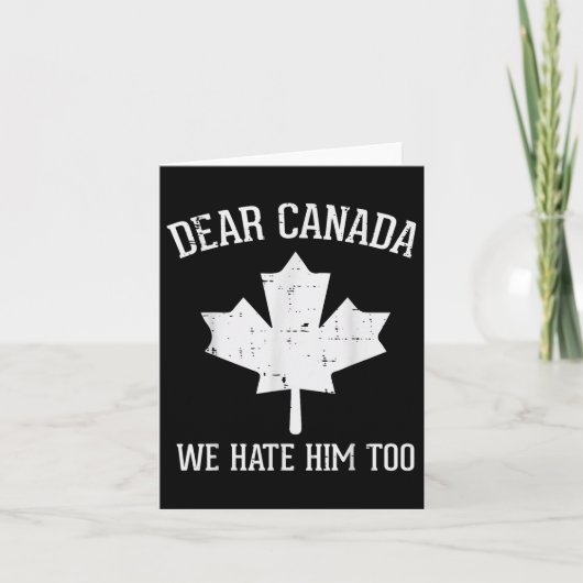 抗議　Dear Canada 私たちも彼が嫌い　メープル平等 カード (正面)
