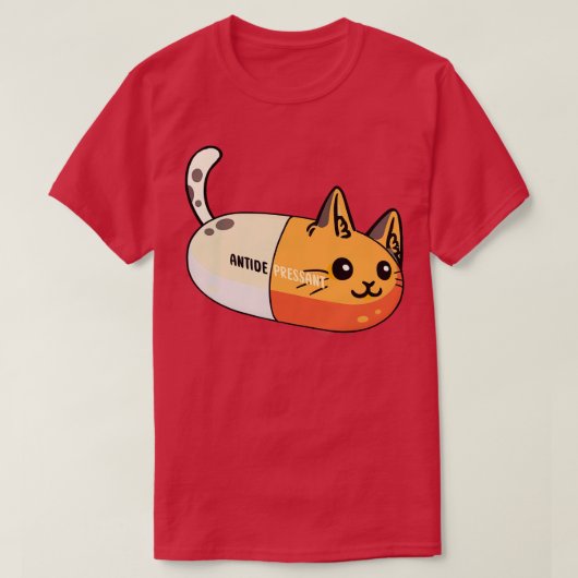 抗鬱剤キャットピル Tシャツ (デザイン正面)