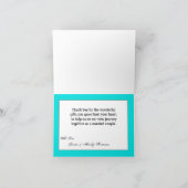 折られたサンキューカードのグラデーションで青いつや消し サンキューカード (内部)