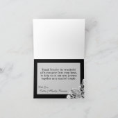 折られたサンキューカードのヴィンテージの黒のレースのDoilies サンキューカード (内部)