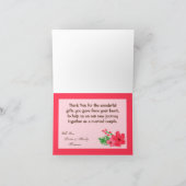 折られたサンキューカードの春のハイビスカスの花Hawai サンキューカード (内部)