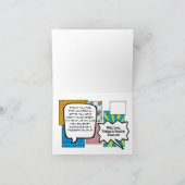 折られたサンキューカードの続きこま漫画の本のポップアート車 サンキューカード (内部)