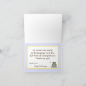 折られたサンキューカードの跳躍のカエルのカメの蜂 サンキューカード (内部)