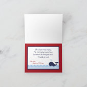 折られたサンキューカードのAhoy航海のなクジラのボート サンキューカード (内部)