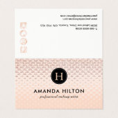 折られたメーキャップアーティストのモノグラムのアポイントメントカード 名刺 (外部フラット)