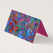 折られた名刺の花柄の抽象芸術のステンドグラス 名刺 (裏面)