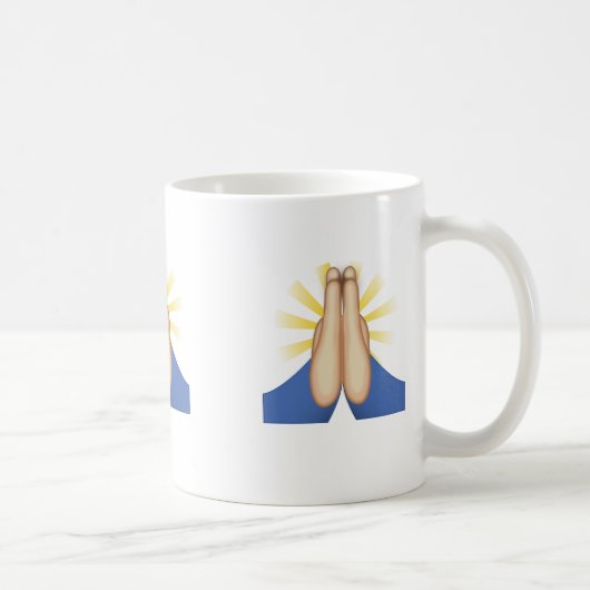 折られた手Emojiを搭載する人 コーヒーマグカップ (右)