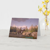 折られた挨拶状のためのカウボーイのイメージ カード (黄色い花)