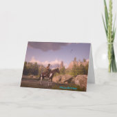 折られた挨拶状のためのカウボーイのイメージ カード (正面)