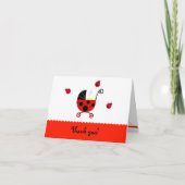 折られるてんとう虫のベビーシャワーはメッセージカード感謝していしています サンキューカード (正面)