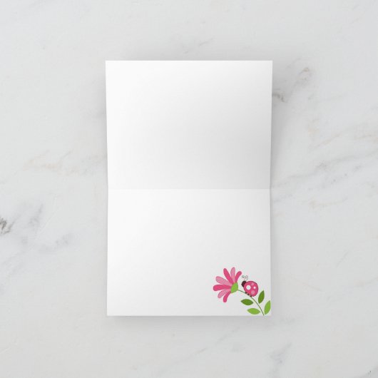 折られるてんとう虫の庭はノート感謝していしています サンキューカード (内部)