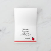 折られるてんとう虫はメッセージカード感謝していしています サンキューカード (内部)