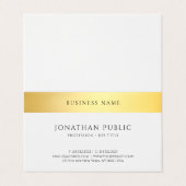 折られるエレガントでモダンな金ゴールドの白くシンプルなテンプレート 名刺 (外部フラット)