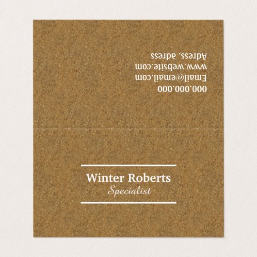 折られるシックなコルク木 名刺 (外部フラット)
