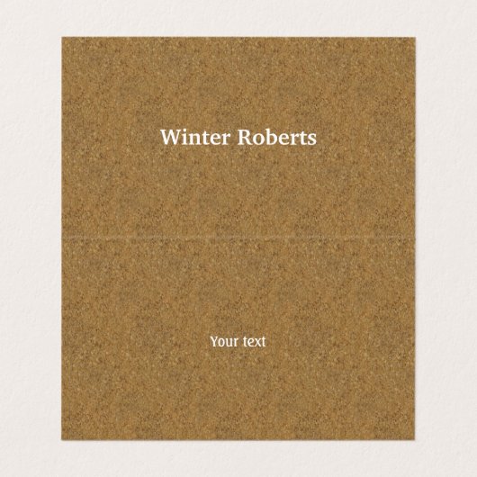 折られるシックなコルク木 名刺 (内部フラット)