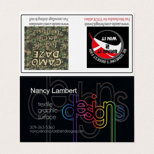 折られるナンシーランベルトのデザインのカスタム 名刺 (外部フラット)