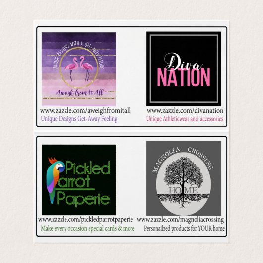 折られるナンシーランベルトのデザインのカスタム 名刺 (内部フラット)