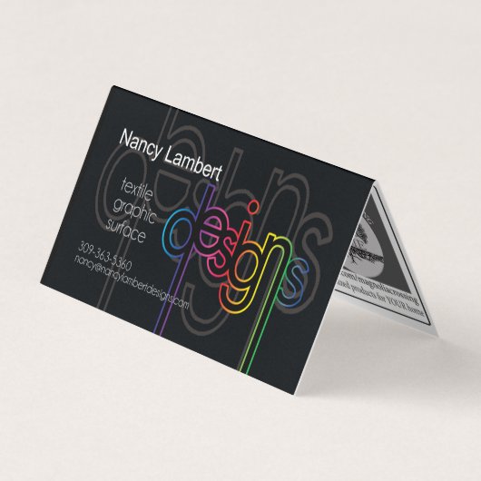折られるナンシーランベルトのデザインのカスタム 名刺 (正面)
