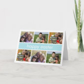 折られるハッピーイースターの写真のコラージュの淡いブルー シーズンカード (正面)