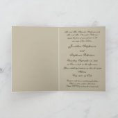 折られるビーチ結婚式の招待状の砂のハート 招待状 (内部)