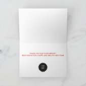 折られるフェスティバルのストライプ シーズンカード (内部)