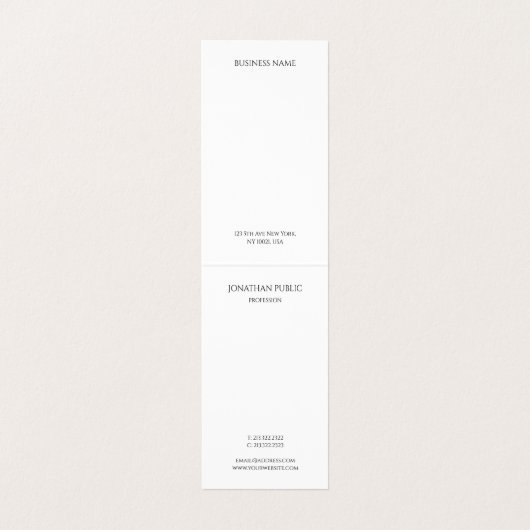 折られるモダンなモノグラムの白黒のエレガントなシンプル 名刺 (内部フラット)