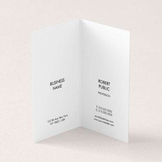 折られる専門のモダンでエレガントでシンプルなテンプレート 名刺 (内部)