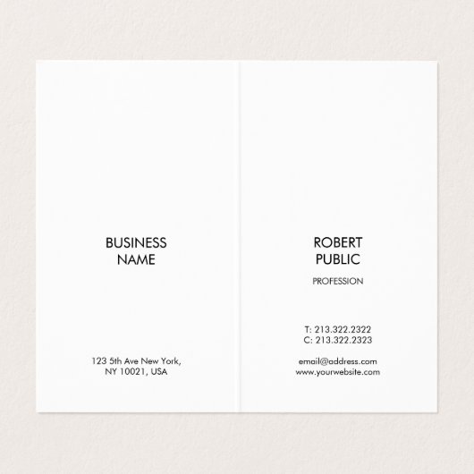 折られる専門のモダンでエレガントでシンプルなテンプレート 名刺 (内部フラット)
