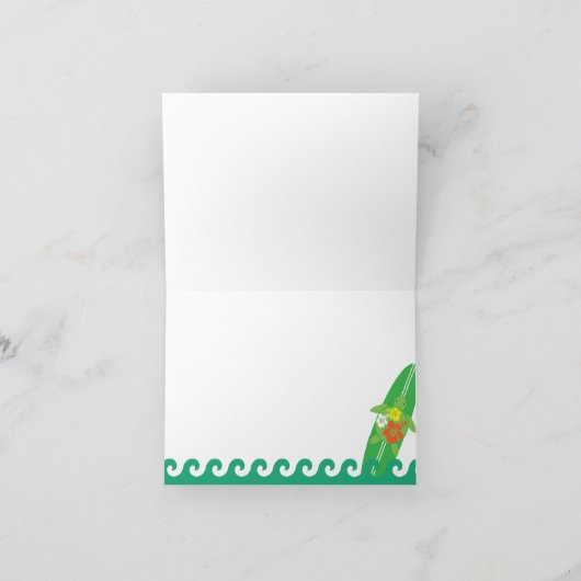 折られる少し波のライダーHonuはメッセージカード感謝していしています サンキューカード (内部)